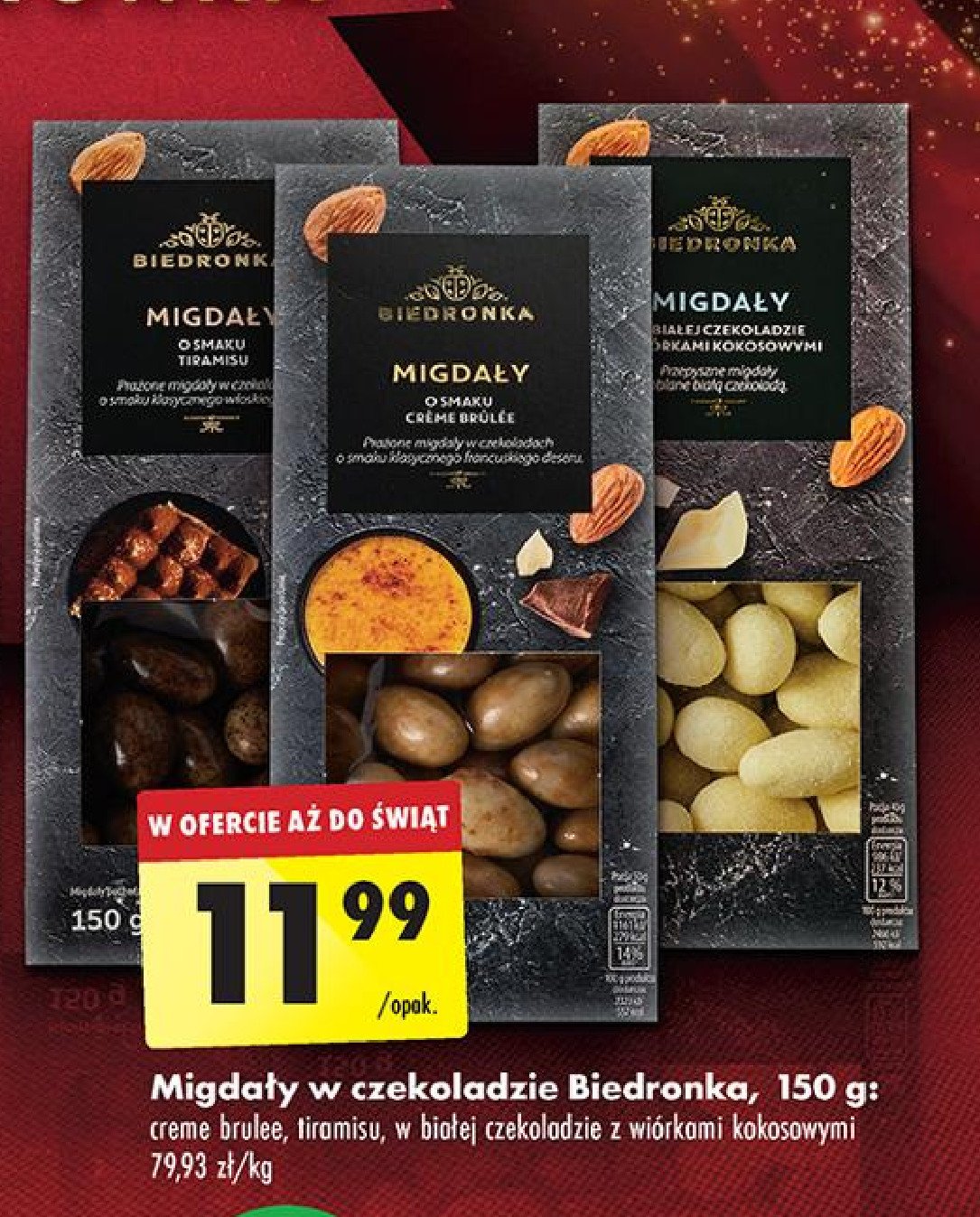 Migdały w czekoladzie creme brulee Biedronka promocja w Biedronka