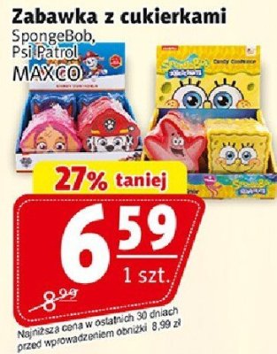 Zabawka z cukierkami Spongebob Psiiigato! MAXCO promocja w Prim Market
