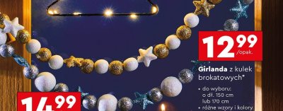 Girlanda z kulek brokatowych 150 cm promocja w Biedronka