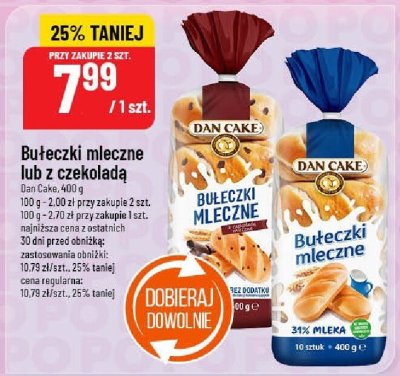 Bułeczki mleczne lub z czekoladą Dan Cake promocja w POLOmarket