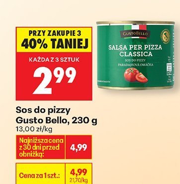 Sos do pizzy Gusto Bello Salsa per Pizza Classica promocja w Biedronka