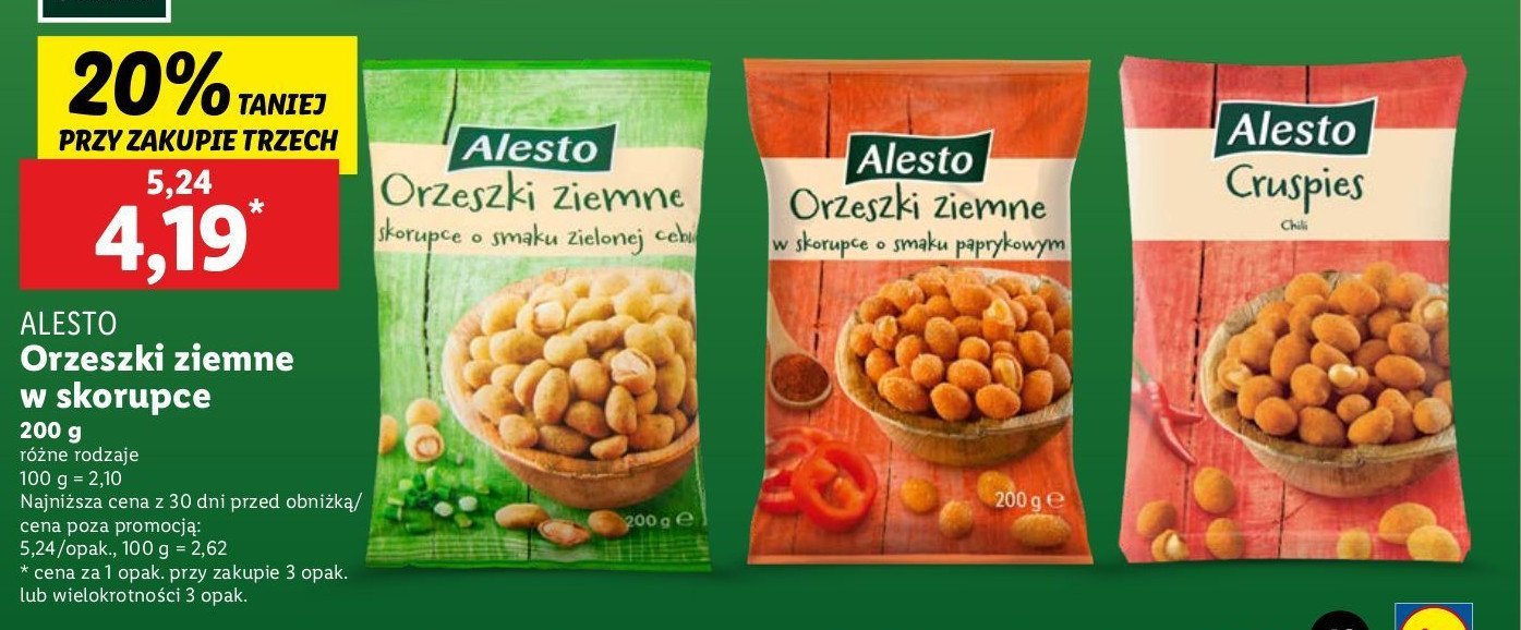 Orzechy ziemne w cieście papryka Alesto promocja w Lidl