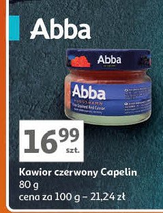 Kawior capelin czerwony Abba promocja w Auchan