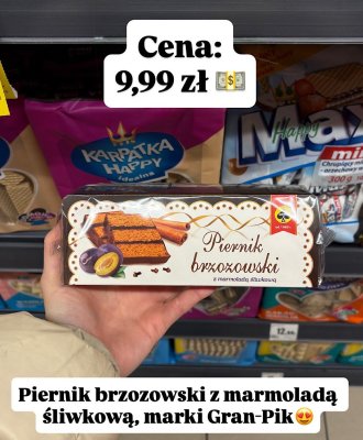 Piernik brzozowski z marmoladą śliwkową  promocja w Intermarche