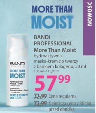 Maska-krem do twarzy z blankiem kolagenu BANDI PROFESSIONAL More Than Moist promocja w Hebe