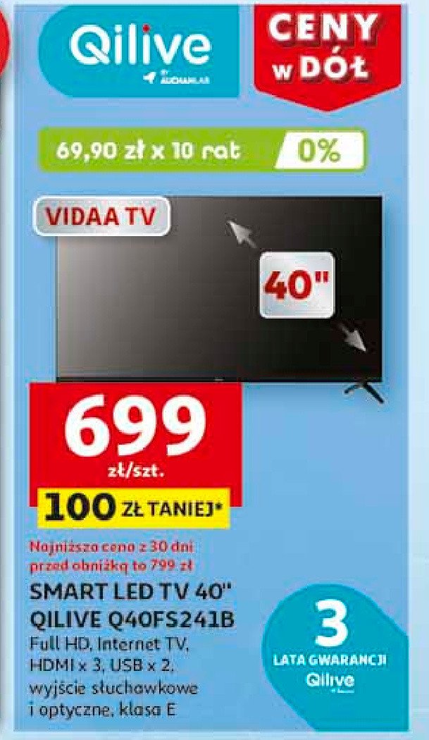 Telewizor q40fs241b Qilive promocja w Auchan