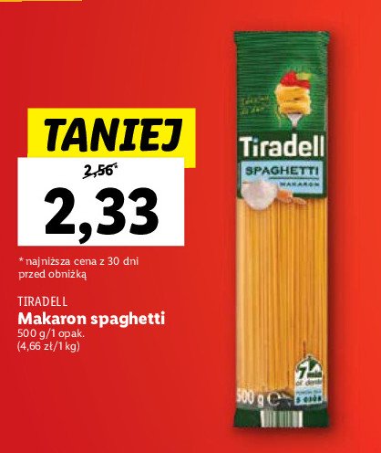 Makaron spaghetti Tiradell promocja