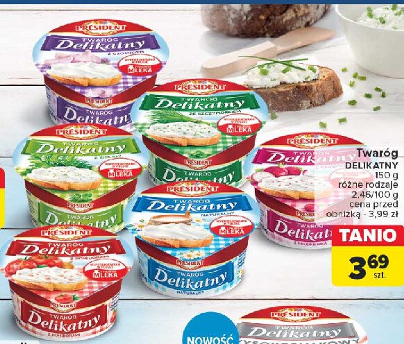 Twar贸g delikatny z czosnkiem President promocja