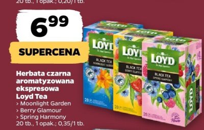 Herbata czarna aromatyzowana ekspresowa Loyd Tea Moonlight Garden, Berry Glamour, Spring Harmony promocja w Netto