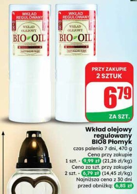 Wkład olejowy regulowany BIO8 Płomyk promocja w Dino