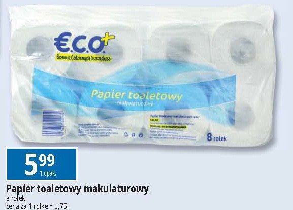 Papier toaletowy makulaturowy Eco+ promocja