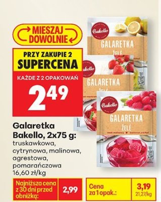Galaretka Bakello, 2x75 g promocja w Biedronka