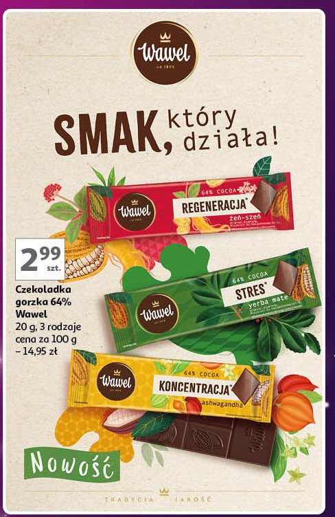 Miniczekolada koncentracja z ashwagandą Wawel promocja