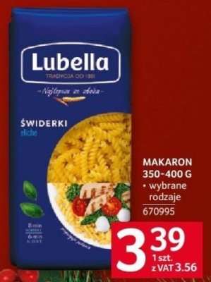 Makaron Lubella świderki 350-400g wybrane rodzaje promocja w Selgros