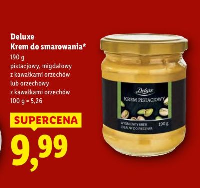 Krem do smarowania Deluxe migdałowy z kawałkami orzechów promocja w Lidl