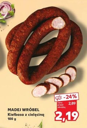 Kiełbasa z cielęciną Madej & wróbel promocja w Kaufland