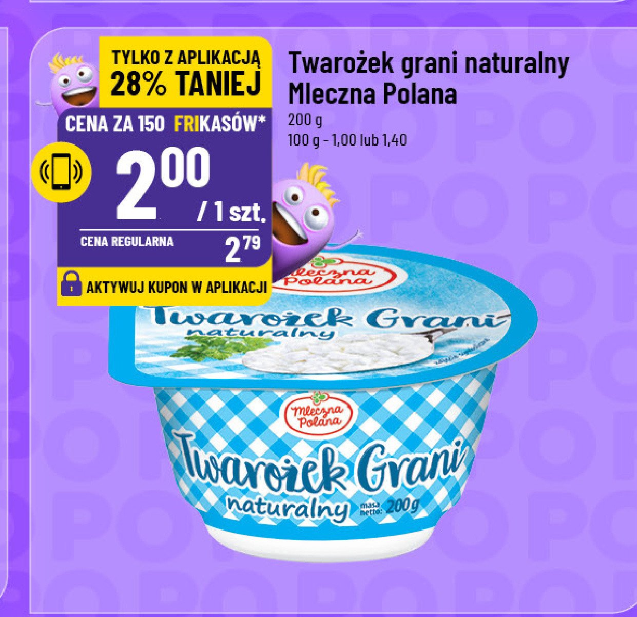 Twarożek grani naturalny Mleczna polana promocja