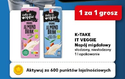 Napój migdałowy niesłodzony K-Take It Veggie promocja w Kaufland