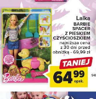 Lalka spacer z pieskiem czy艣cioszkiem Barbie promocja