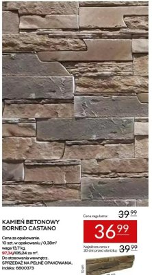 Kamień dekoracyjny BETONOWY BORNEO CASTANO Abra Meble promocja w Abra Meble
