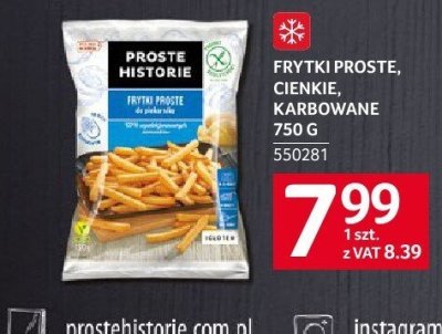 Frytki Proste, cienkie, karbowane 750g promocja w Selgros