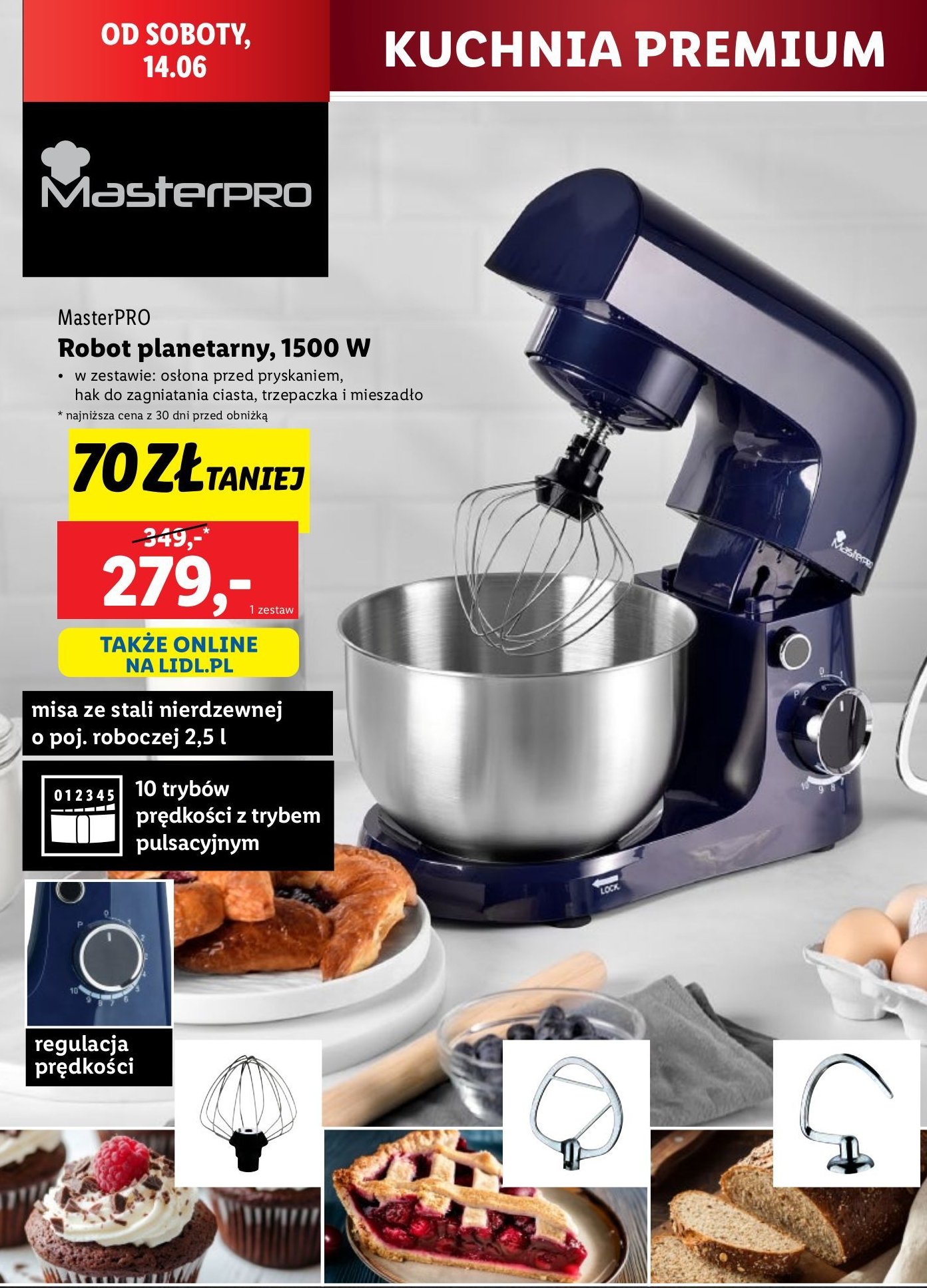 Robot planetarny 1500w Masterpro promocja w Lidl
