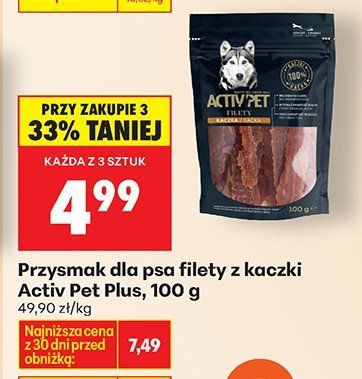 Przysmak dla psa filety z kaczki Activ Pet Plus, 100 g promocja w Biedronka
