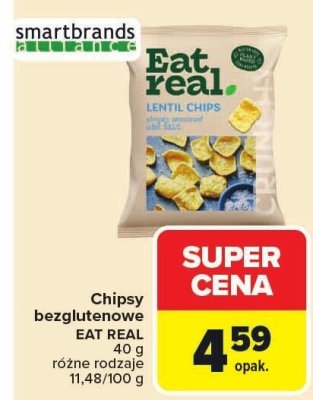 Chipsy bezglutenowe EAT REAL 40g promocja w Carrefour Market