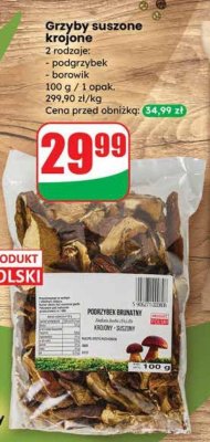 Grzyby suszone krojone borowik promocja w Dino