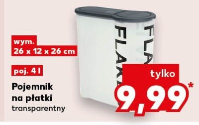 Pojemnik na płatki transparentny promocja w Kaufland