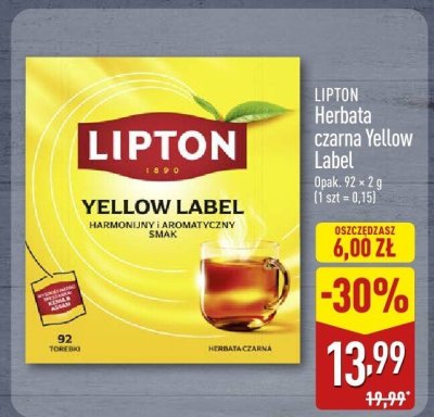 Herbata czarna Yellow Label promocja w Aldi