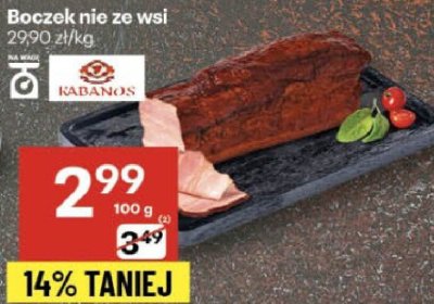 Boczek nie ze wsi Kabanos promocja w Delikatesy Centrum
