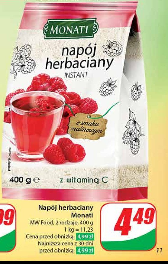 Napój herbaciany instant malinowy Monati promocja