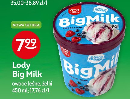 Lody owoce le艣ne Algida big milk promocja