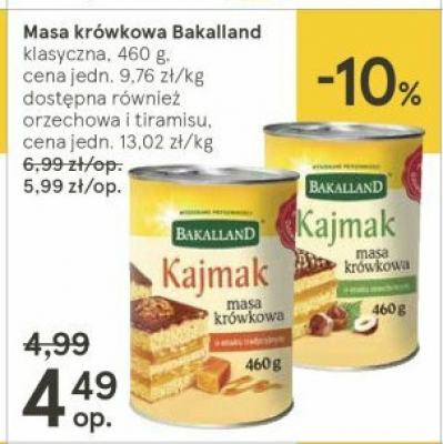 Masa krówkowa tiramisu Bakalland promocja