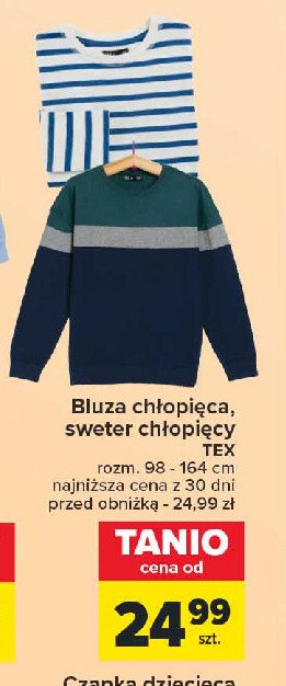 Sweter chłopięcy 98-164 cm Tex promocja w Carrefour