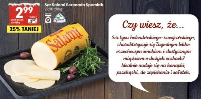 Ser Salami Serenada Spomlek promocja w Delikatesy Centrum