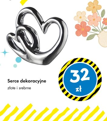 Serce dekoracyjne złote i srebrne promocja w Tedi