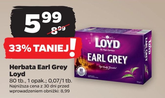 Herbata Loyd tea earl grey promocja