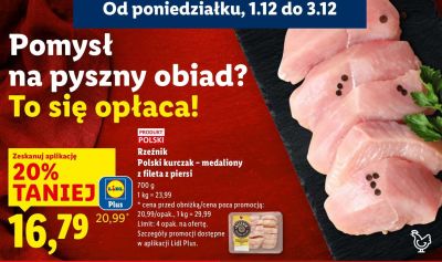 Kurczak - medaliony z fileta z piersi promocja w Lidl