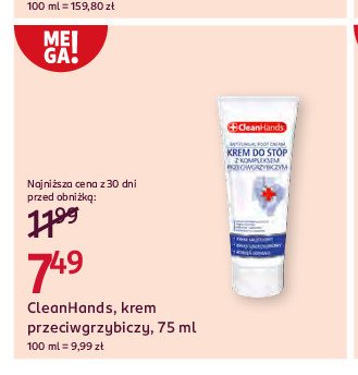 Krem do stóp z kompleksem antygrzybicznym Cleanhands promocja