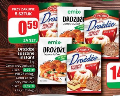 Drożdże suszone instant promocja w Dino