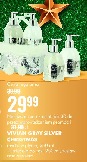 Mydło do rąk 250 ml + krem do rąk 250 ml VIVIAN GRAY SILVER CHRISTMAS promocja