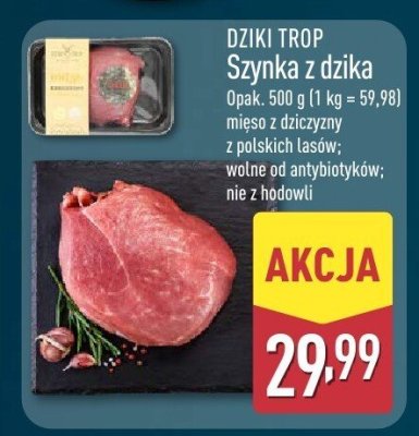 Szynka z dzika DZIKI TROP promocja w Aldi