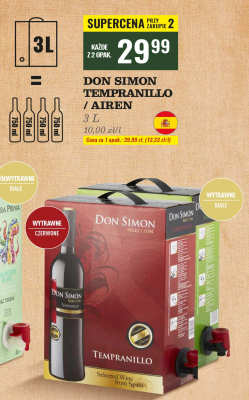 Wino Don Simon Tempranillo wytrawne czerwone promocja w Biedronka