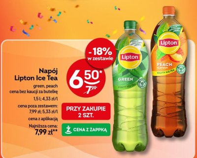 Napój Lipton Ice Tea green, peach promocja w Żabka