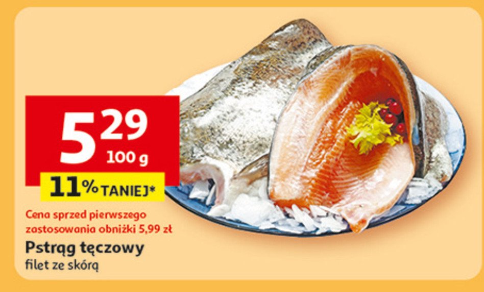 Pstrąg tęczowy filet ze skórą promocja w Auchan