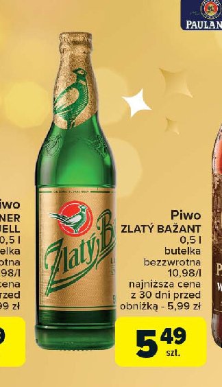 Piwo Zlaty bazant leziak promocja w Carrefour