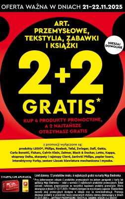 Artykuły przemysłowe, tekstylia, zabawki i książki 4+4 GRATIS promocja w Biedronka