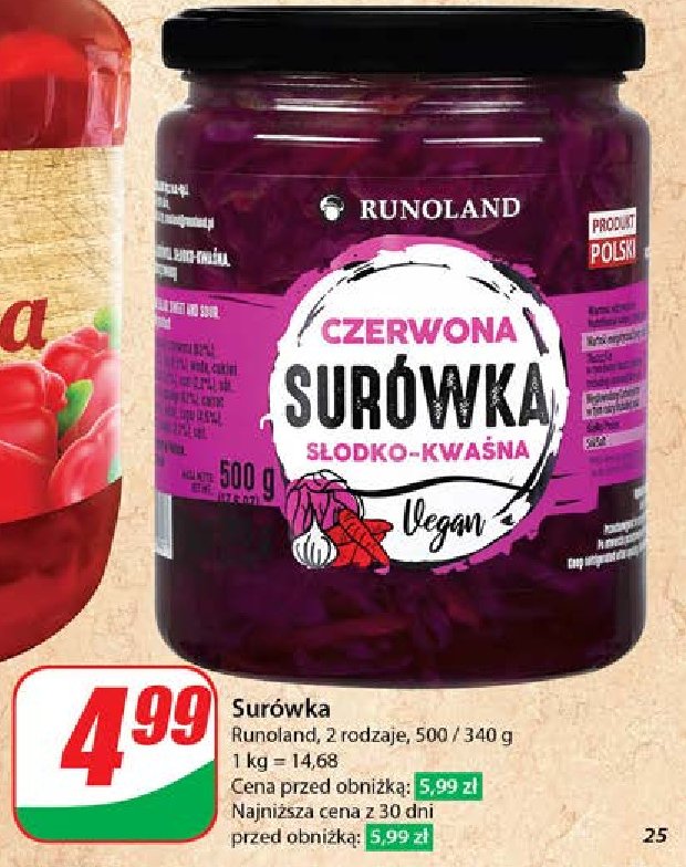 Sur贸wka czerwona s艂odko-kwa艣na Runoland promocja